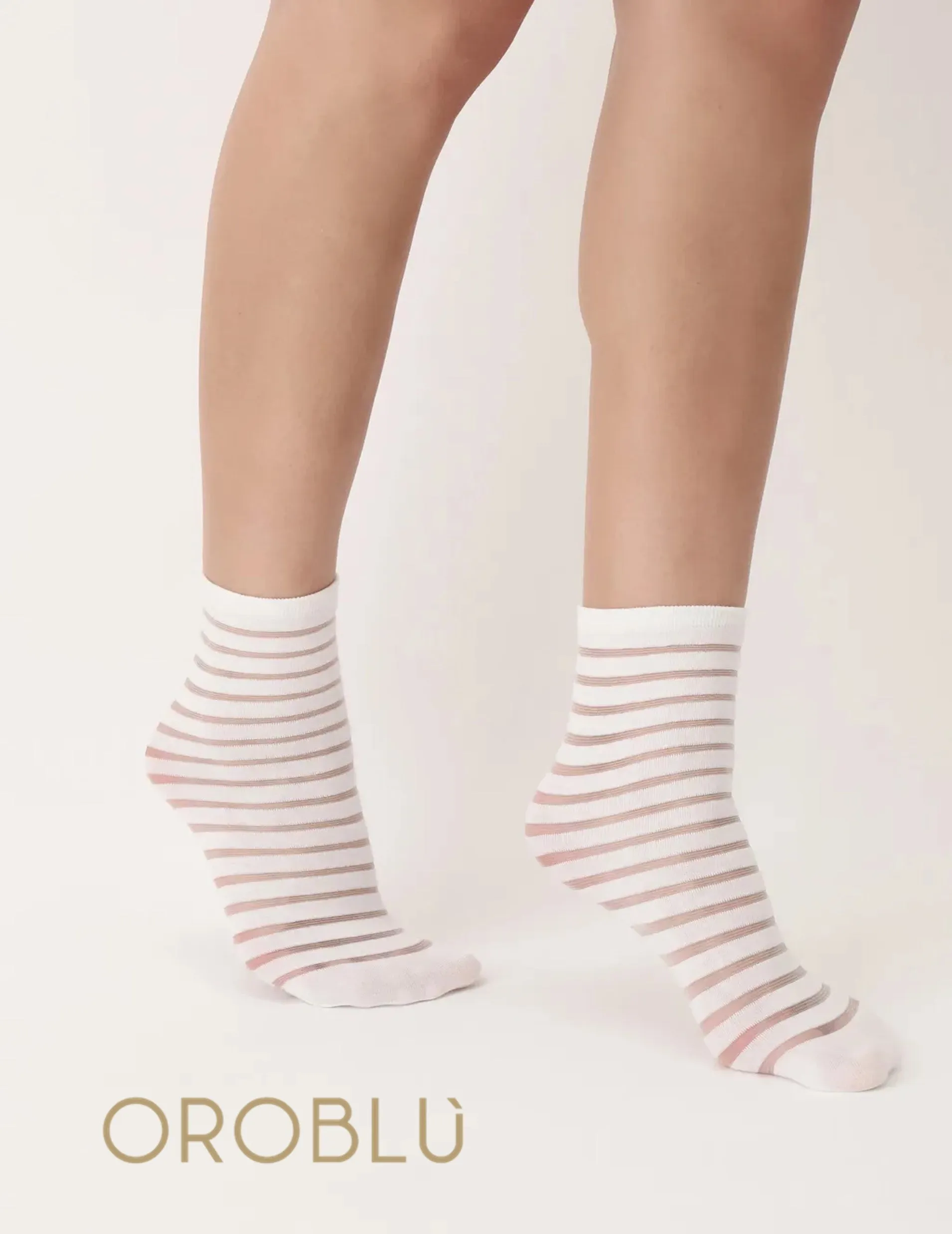Oroblu Sale Section Ankle Socks (Twin Pack) Pink/White VOBC67406
