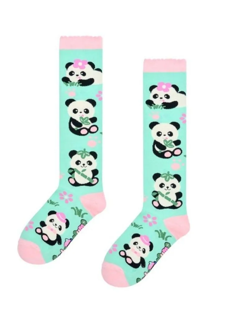 Panda Mint Green Mid Calf Socks【s0000006108】