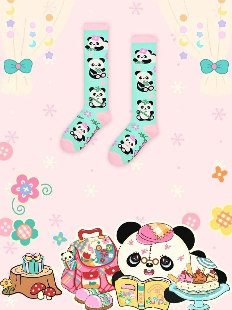 Panda Mint Green Mid Calf Socks【s0000006108】