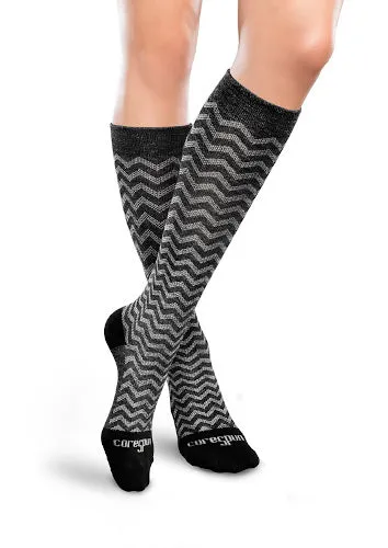 PATTERNED Core-Spun, 10-15 mmHg, Knee High, Closed Toe