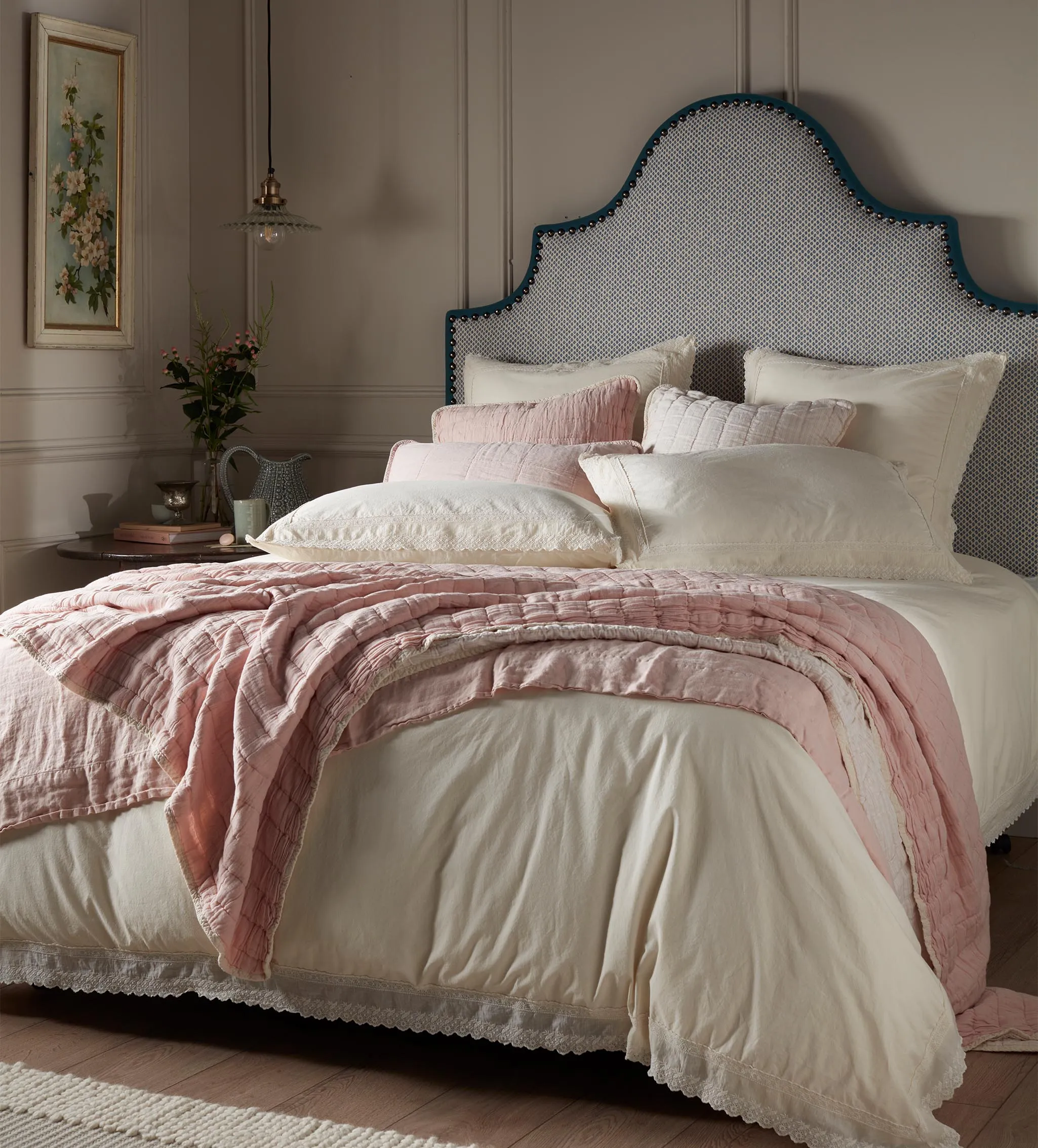 Pia Embroidered 100% Cotton Pillowcase