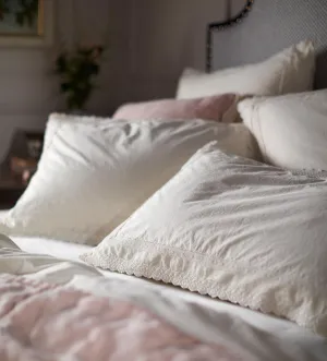 Pia Embroidered 100% Cotton Pillowcase
