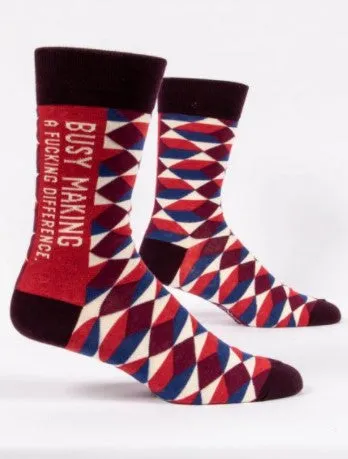 "Blue Q" Men's Socks - Busy Making A Fucking Difference