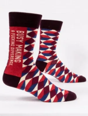 "Blue Q" Men's Socks - Busy Making A Fucking Difference