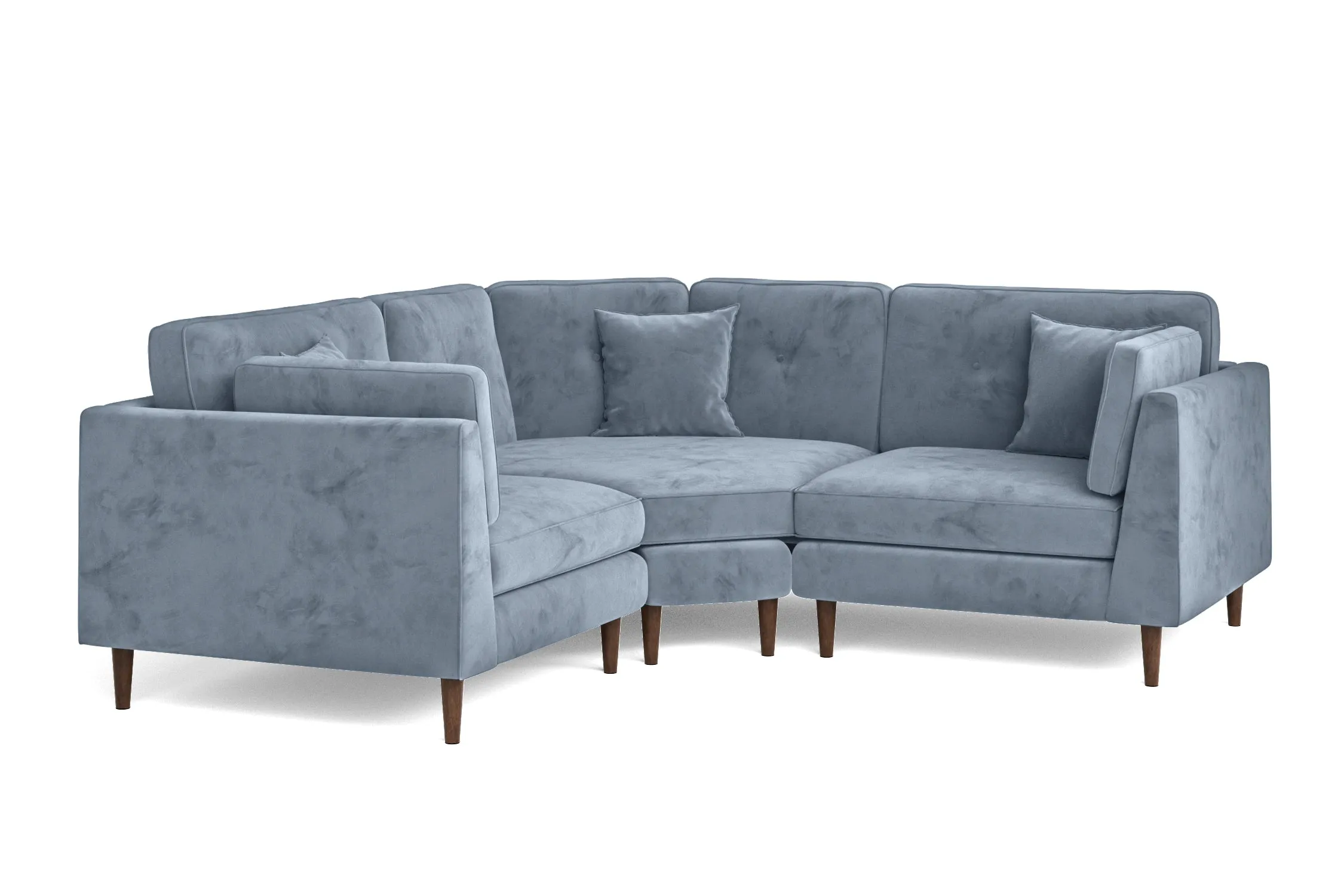 Ragusa 3 Seater Corner Sofa Baby Blue Velvet