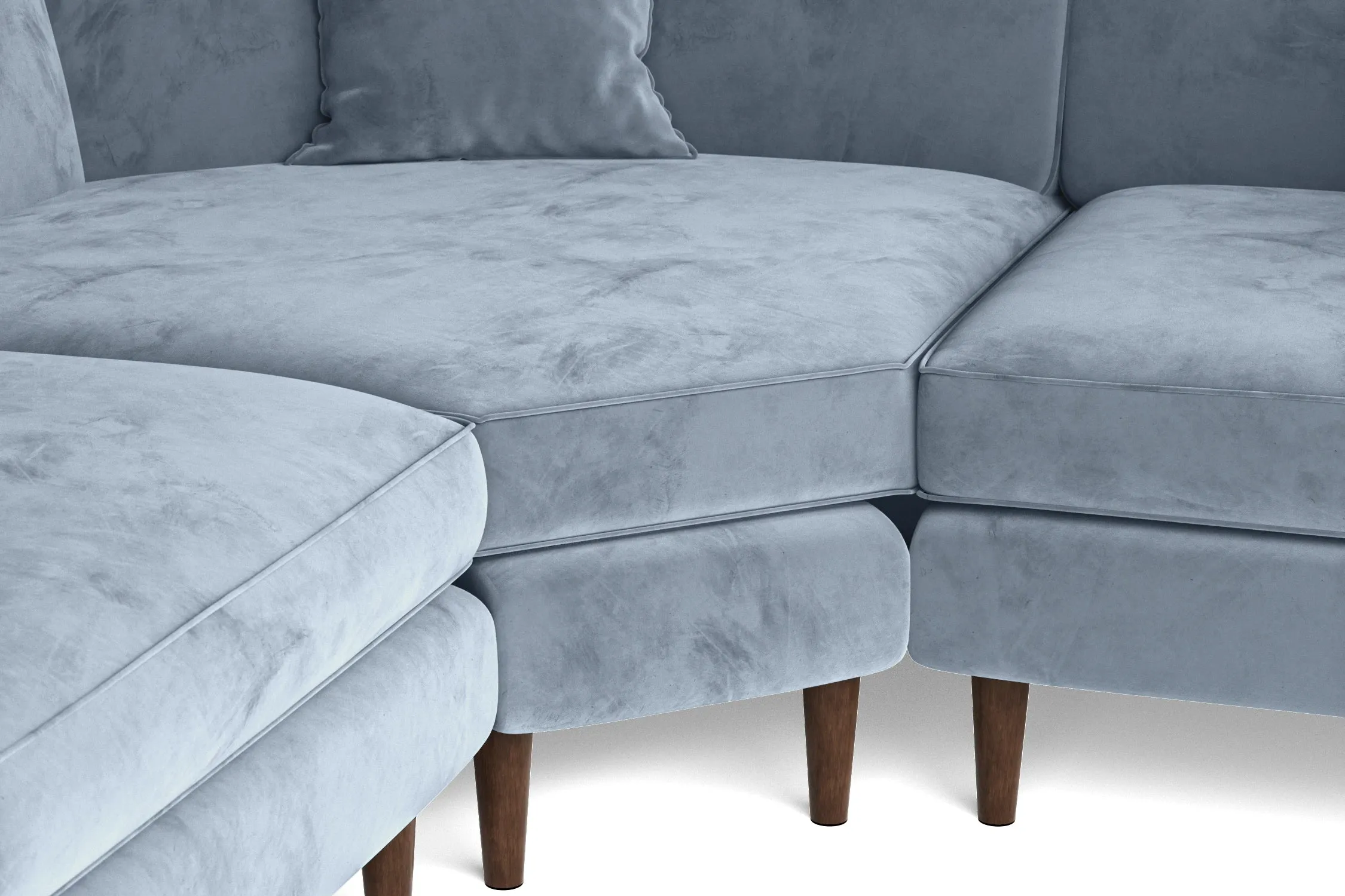 Ragusa 3 Seater Corner Sofa Baby Blue Velvet