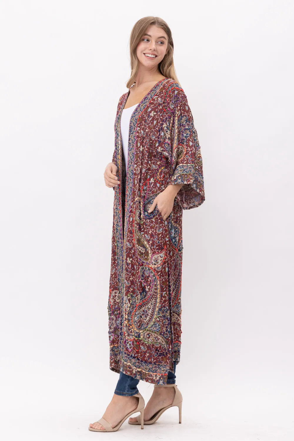 RAJ ELAINE THICK STITCH EMBROIDERED DUSTER