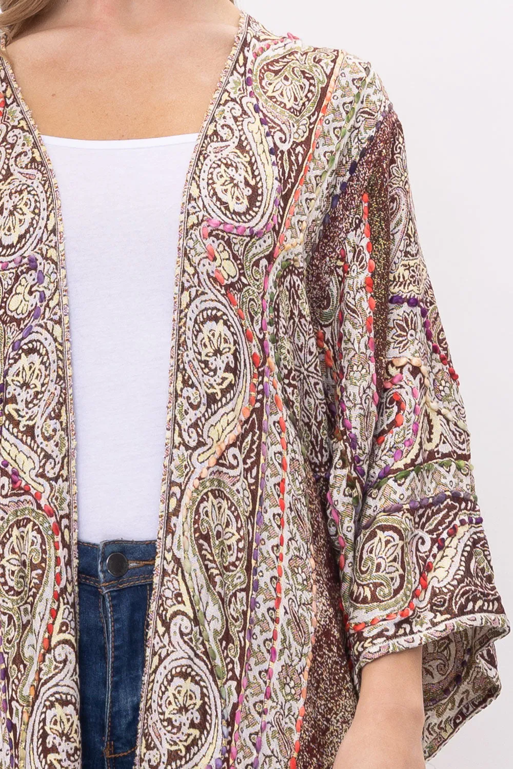 RAJ HAFZAH THICK STITCH EMBROIDERED DUSTER