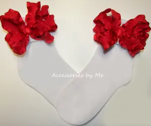 Red Ruffle Bow Socks
