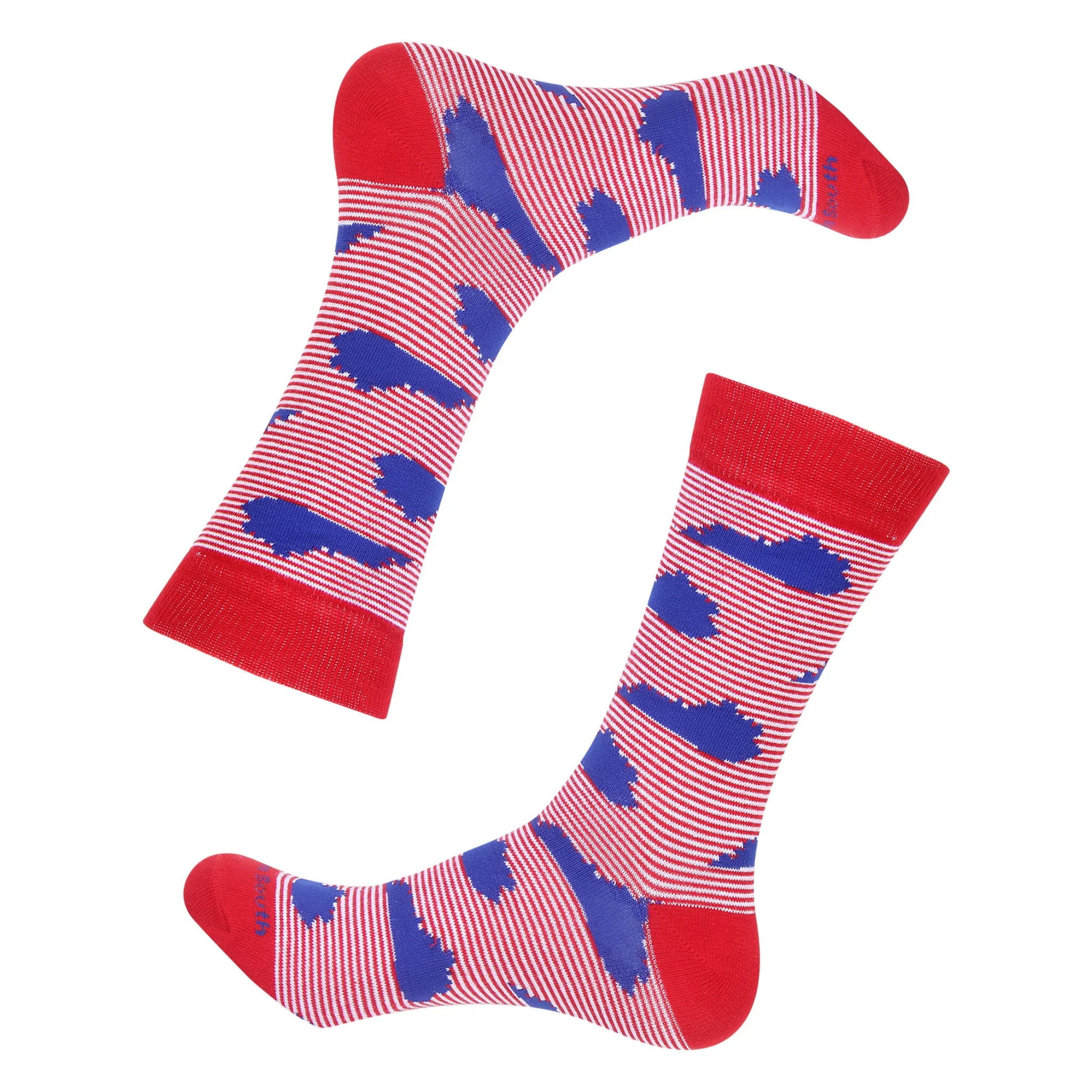 Red White and Blue Stripe Kentucky Socks