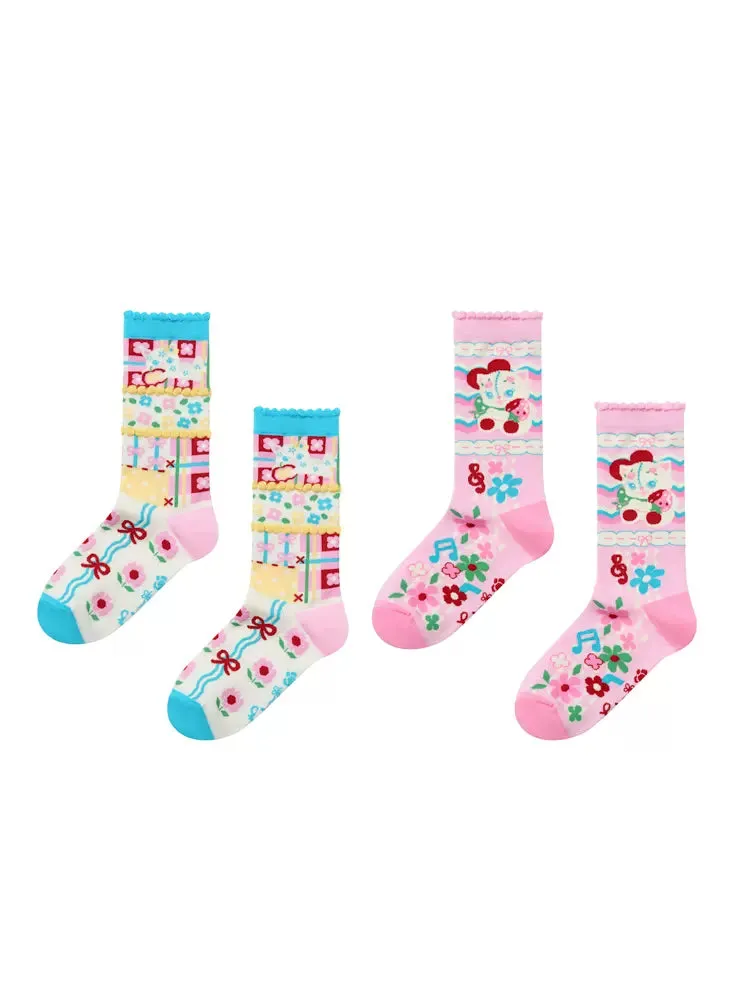 Retro color cotton socks set【s0000009528】