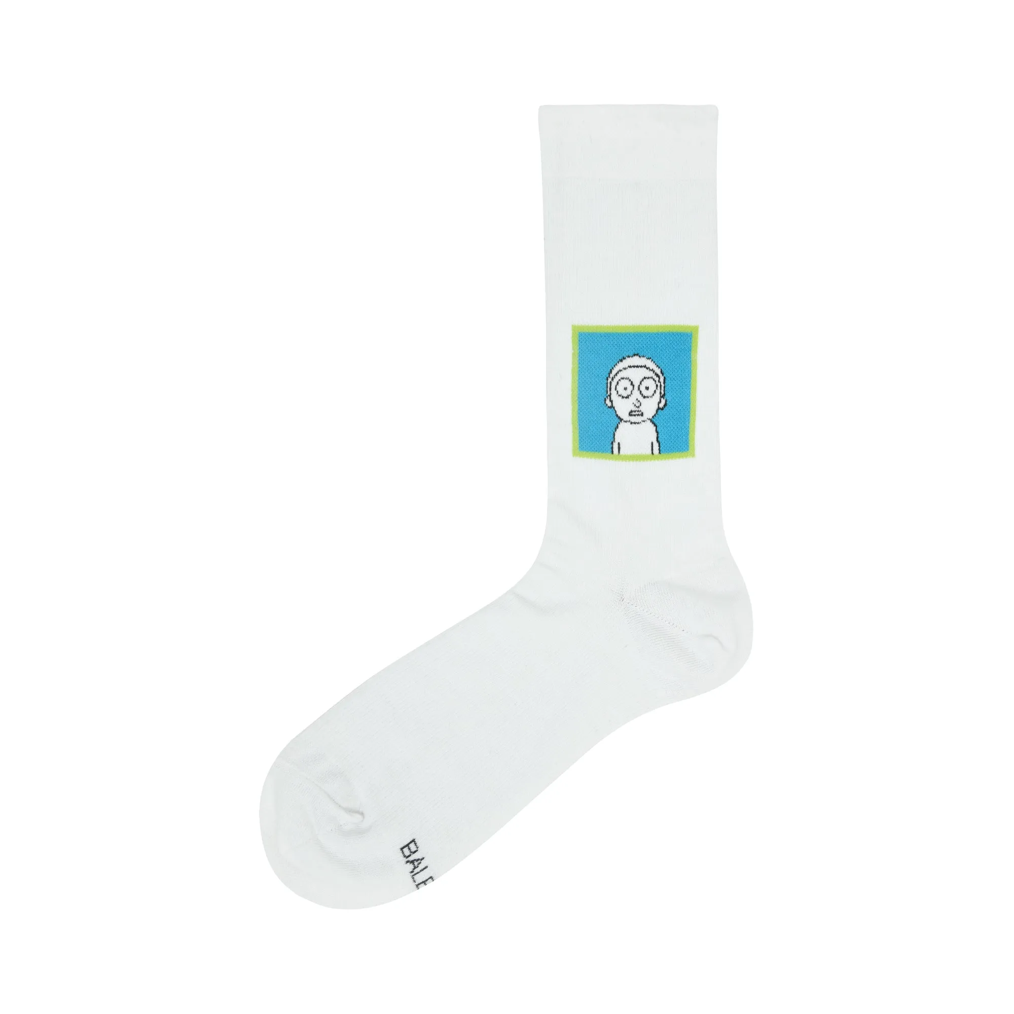 Rick and Morty Cotton Crew socks for Men (Pack of 2) (Free Size) (White)