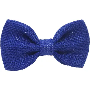 Royal blue 3" Burlap Hair Bow clips