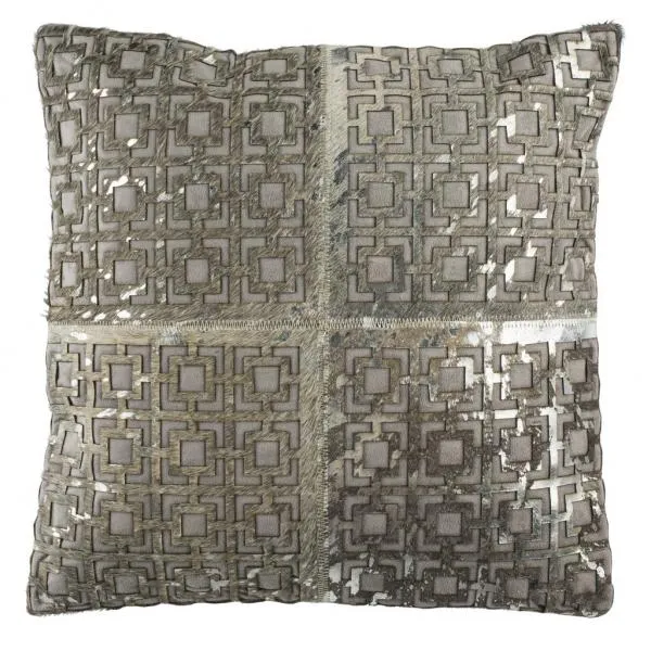 Safavieh Cami Metallic Cowhide 20X20 Pillow , PLS244