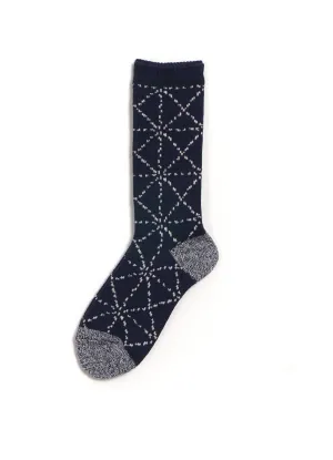 SASHIKO | 84 Yarns Socks | Navy