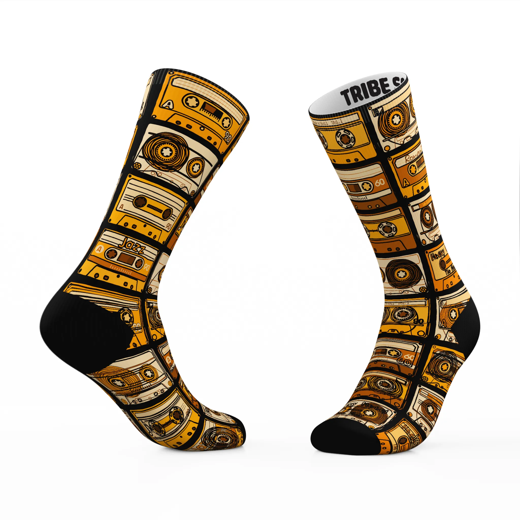 Sepia Cassette Tape Socks