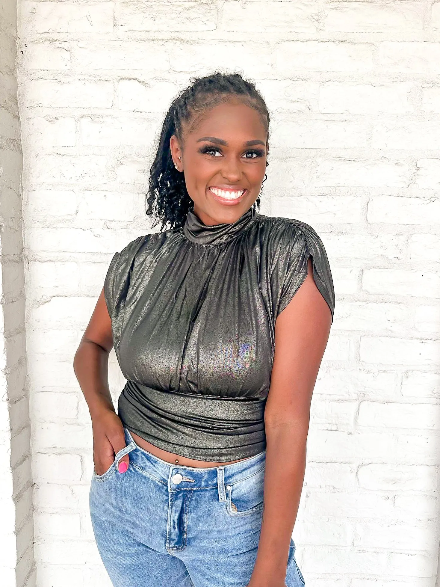 Shine Bright Top Black