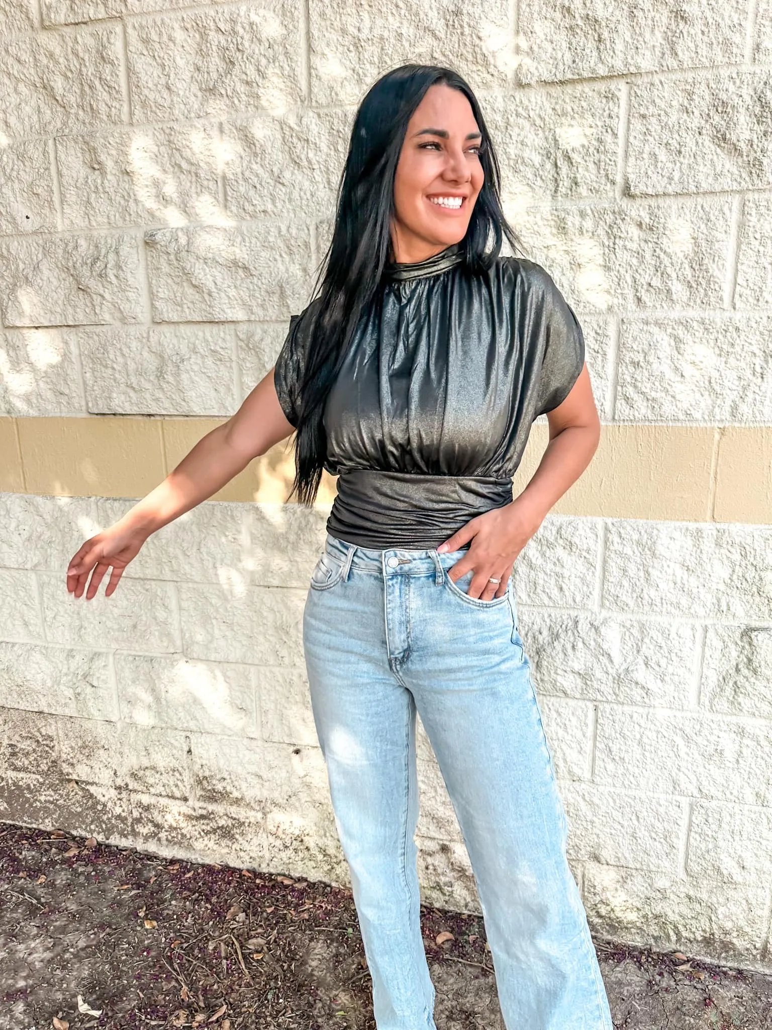 Shine Bright Top Black