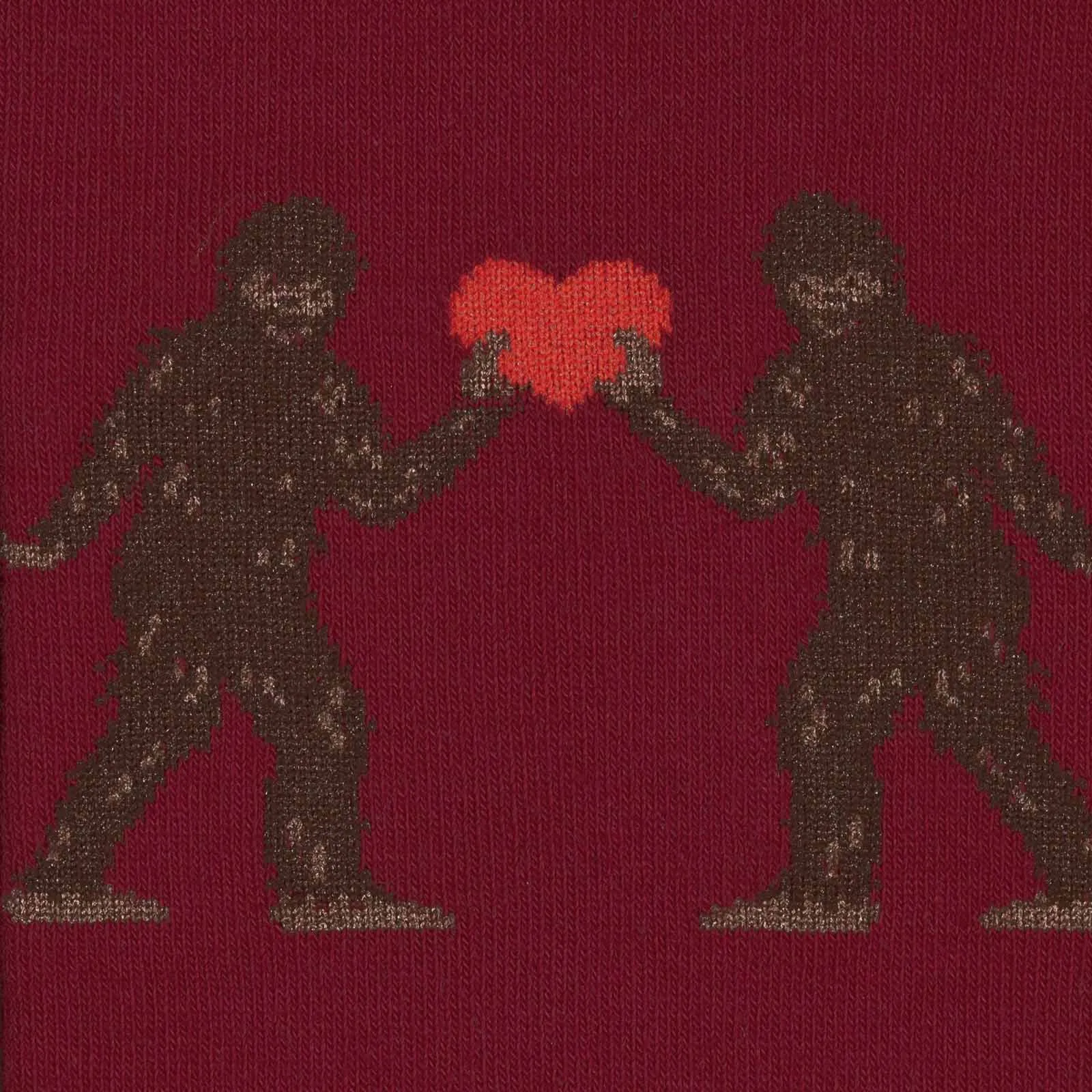 Sock It To Me Women's Funky Knee High Socks - Sasquatch Valentine
