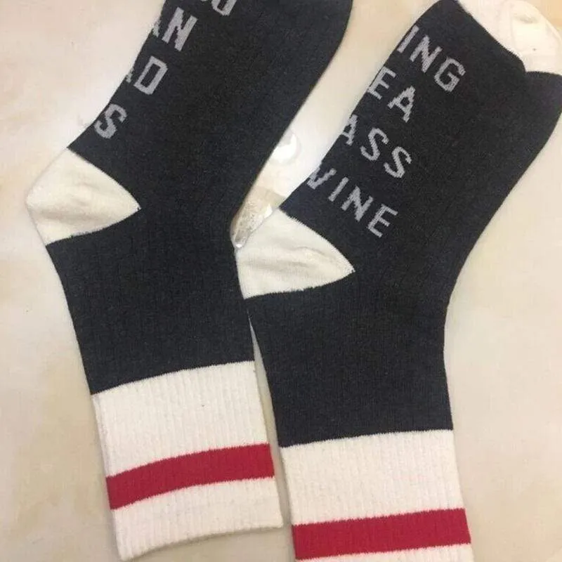 Socks- If You can read this Bring Me a Glass of Wine