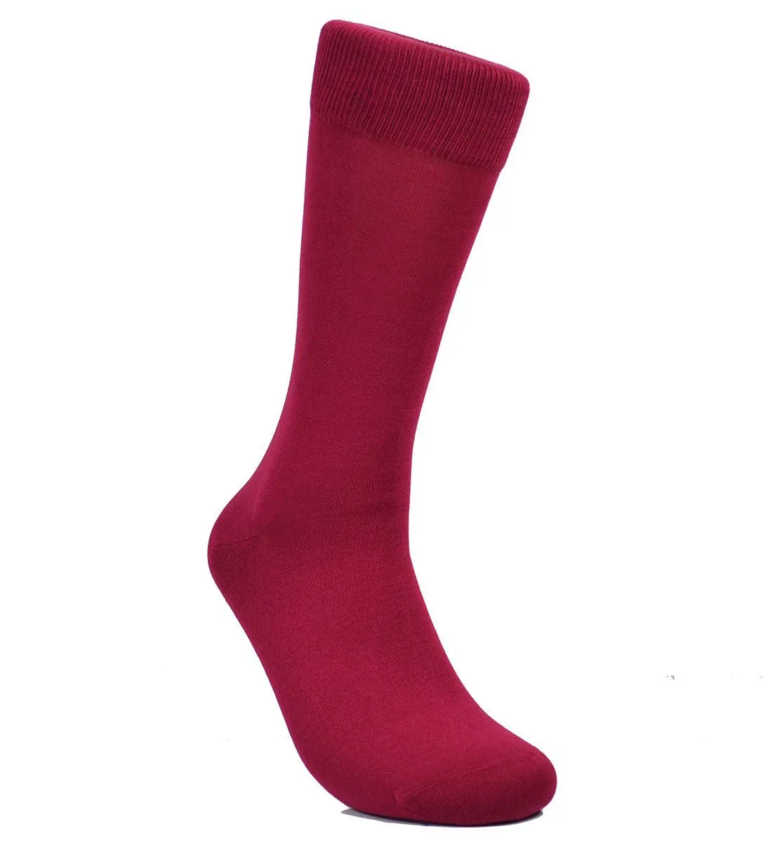 Solid Maroon Cotton Dress Socks By Paul Malone