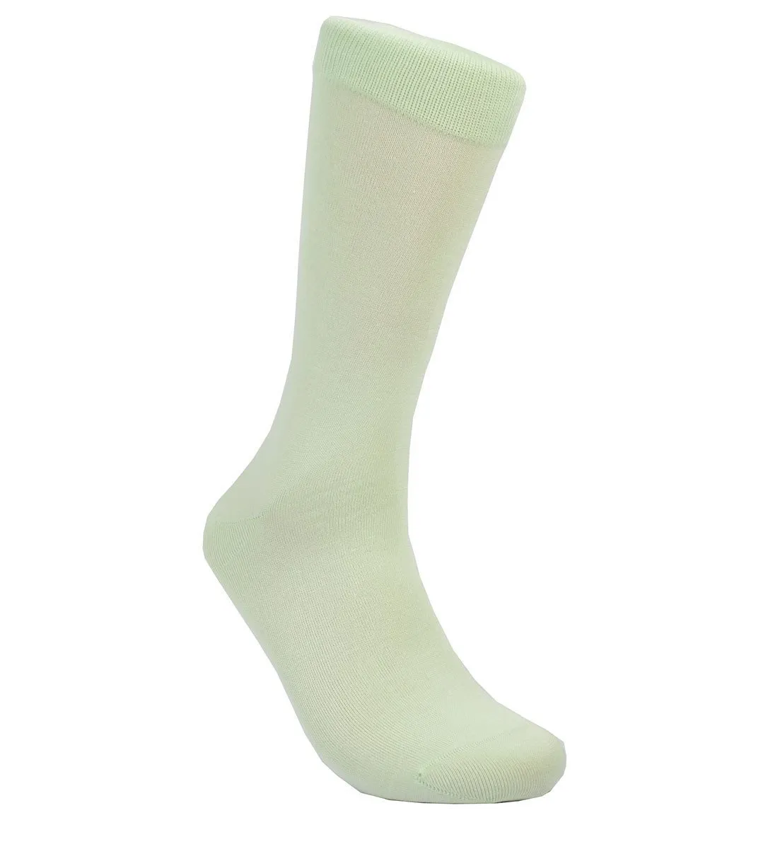 Solid Mint Cotton Dress Socks By Paul Malone