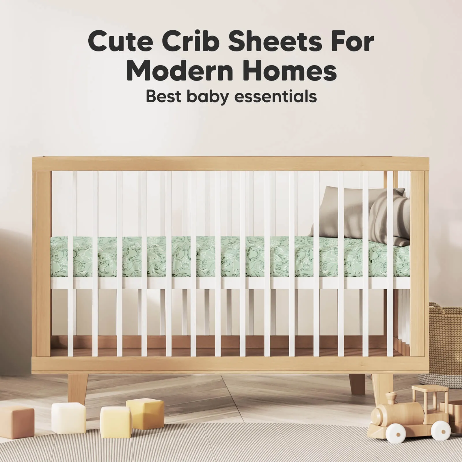 Soothe Fitted Crib Sheet (DinoDood)