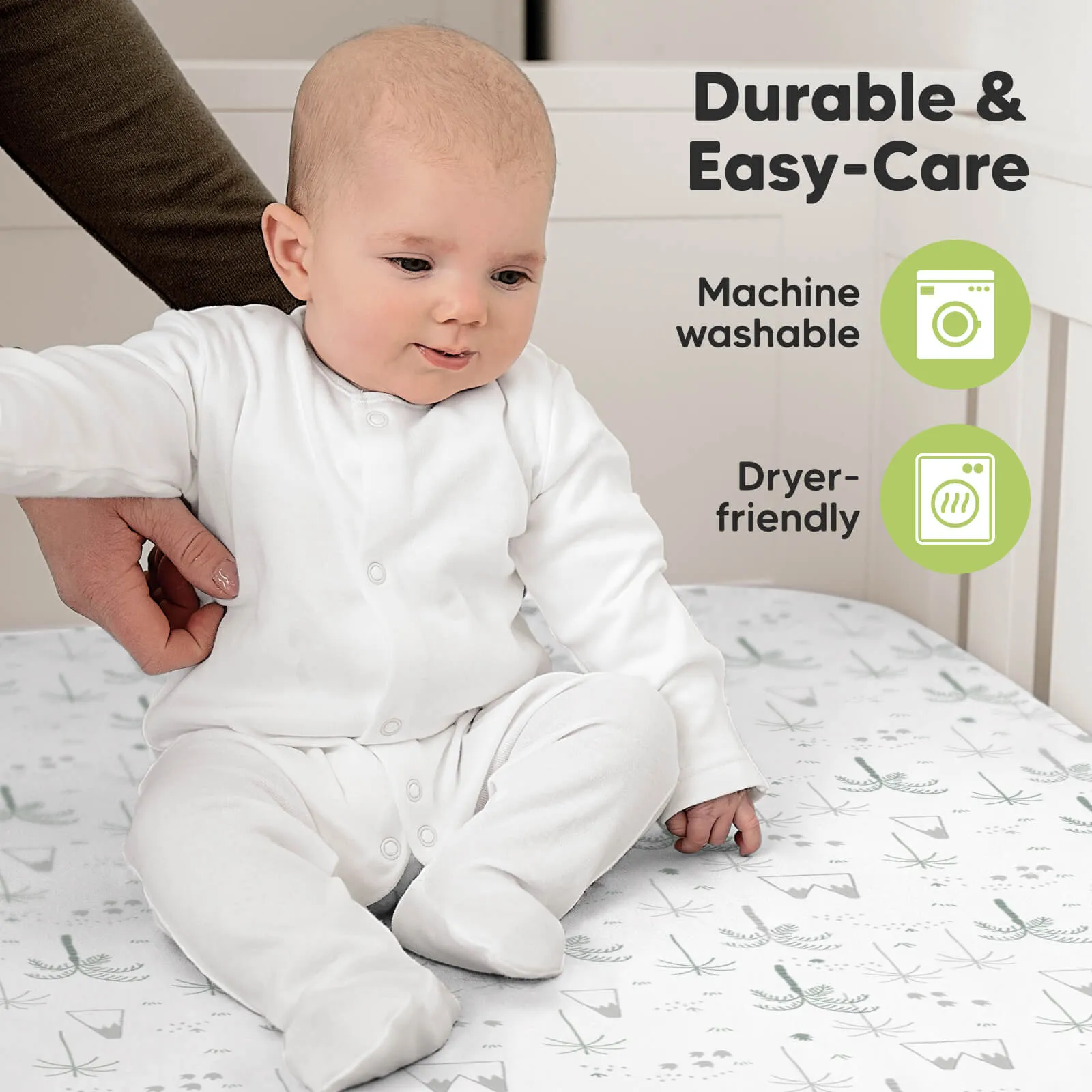 Soothe Fitted Crib Sheet (DinoDood)