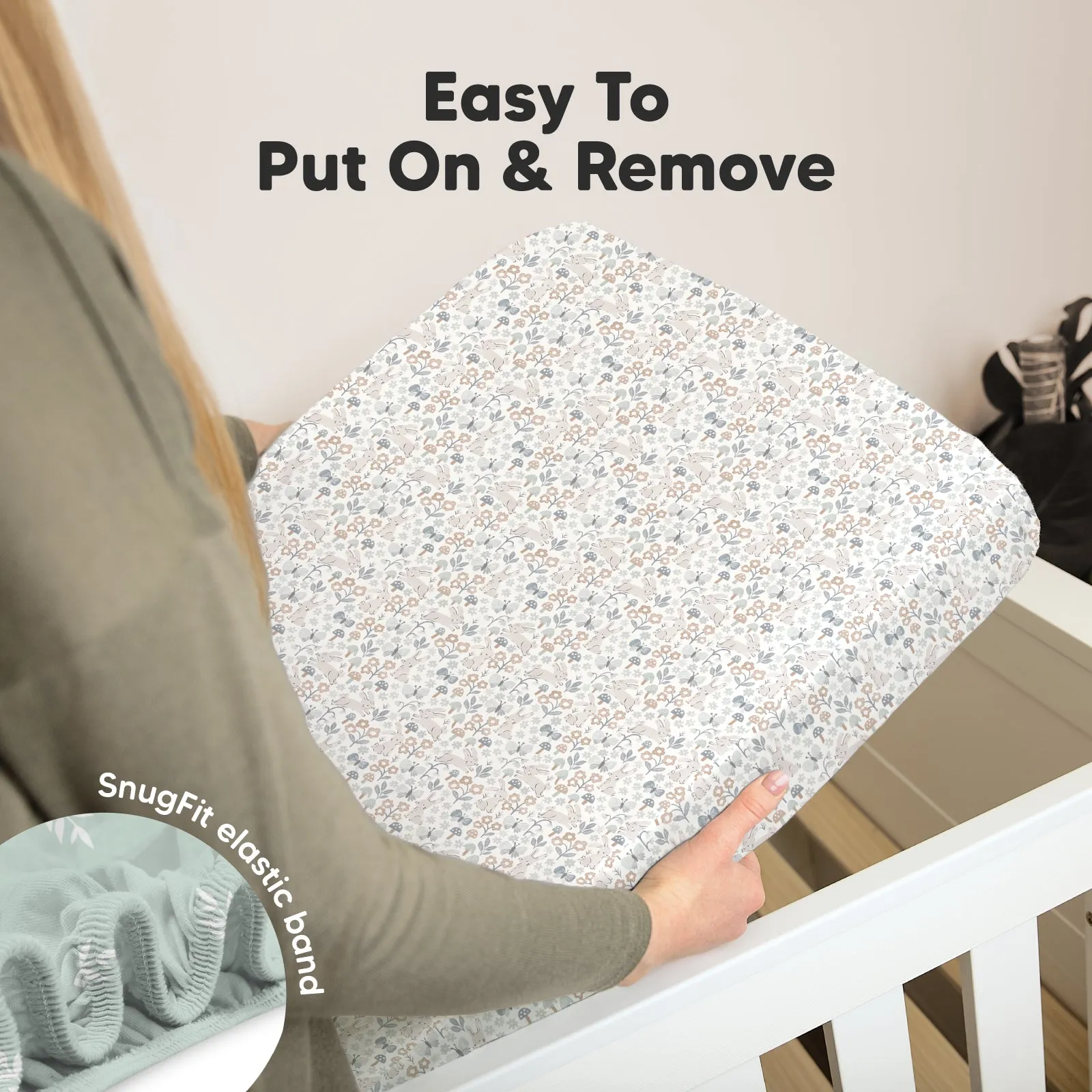 Soothe Fitted Crib Sheet (Prairie)