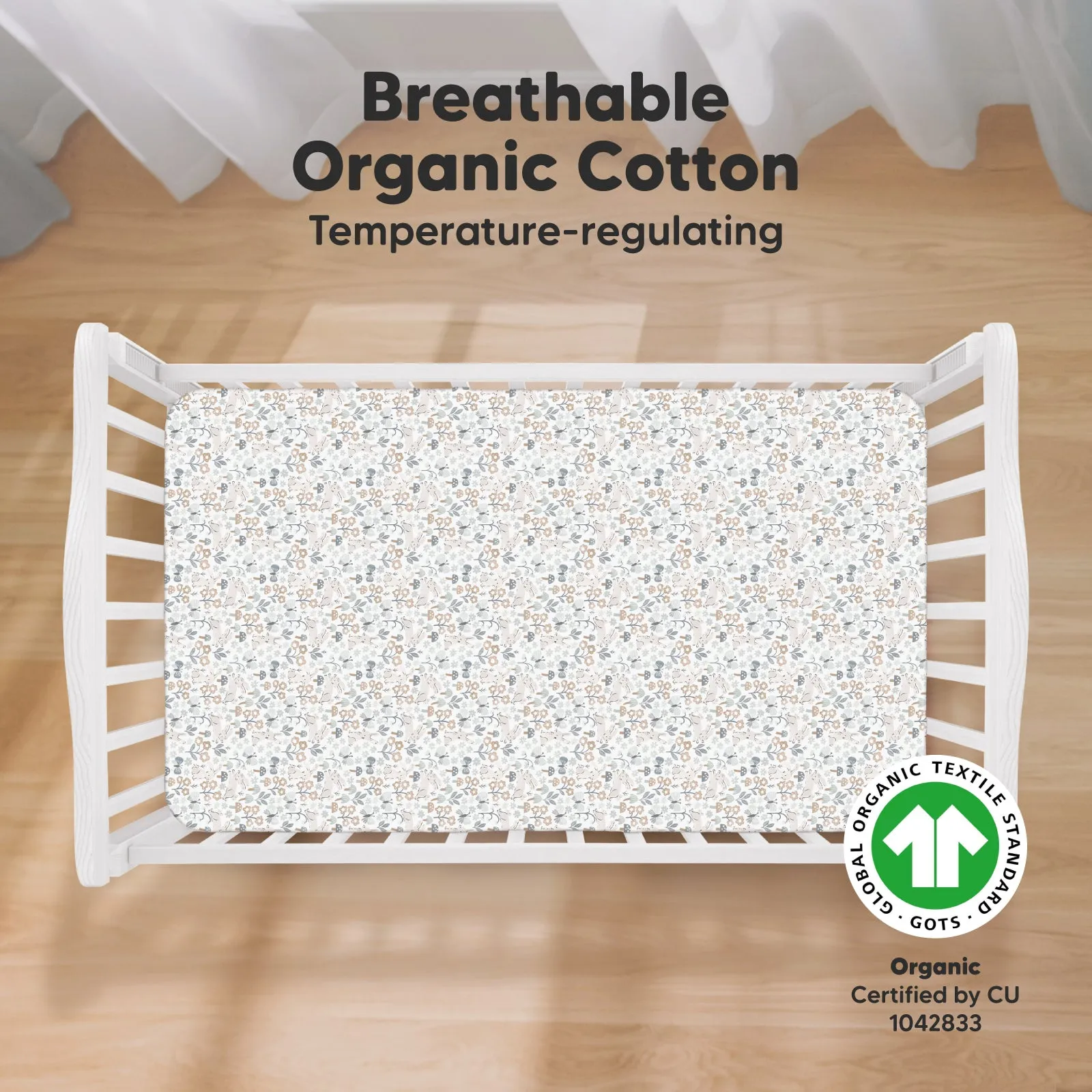 Soothe Fitted Crib Sheet (Prairie)