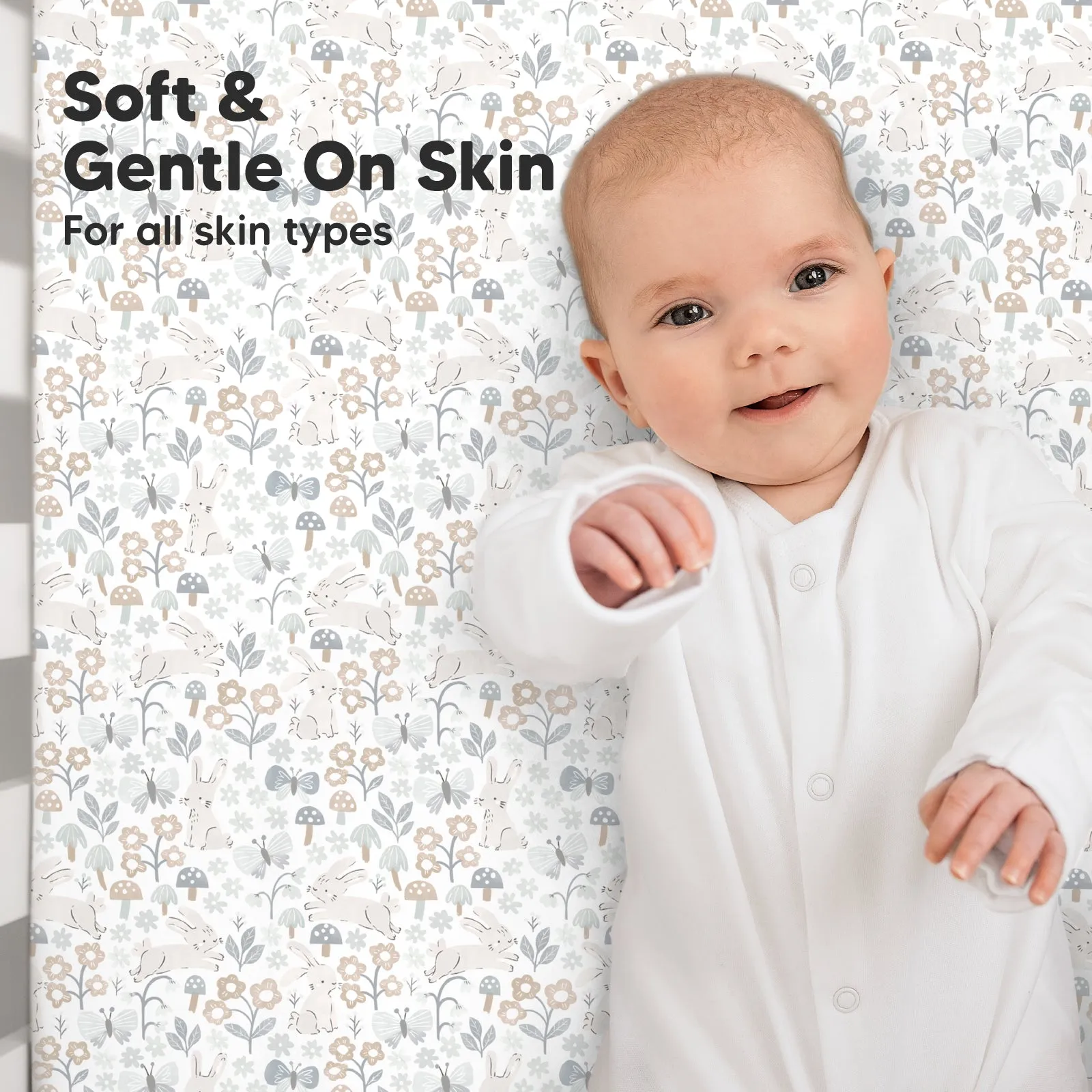 Soothe Fitted Crib Sheet (Prairie)