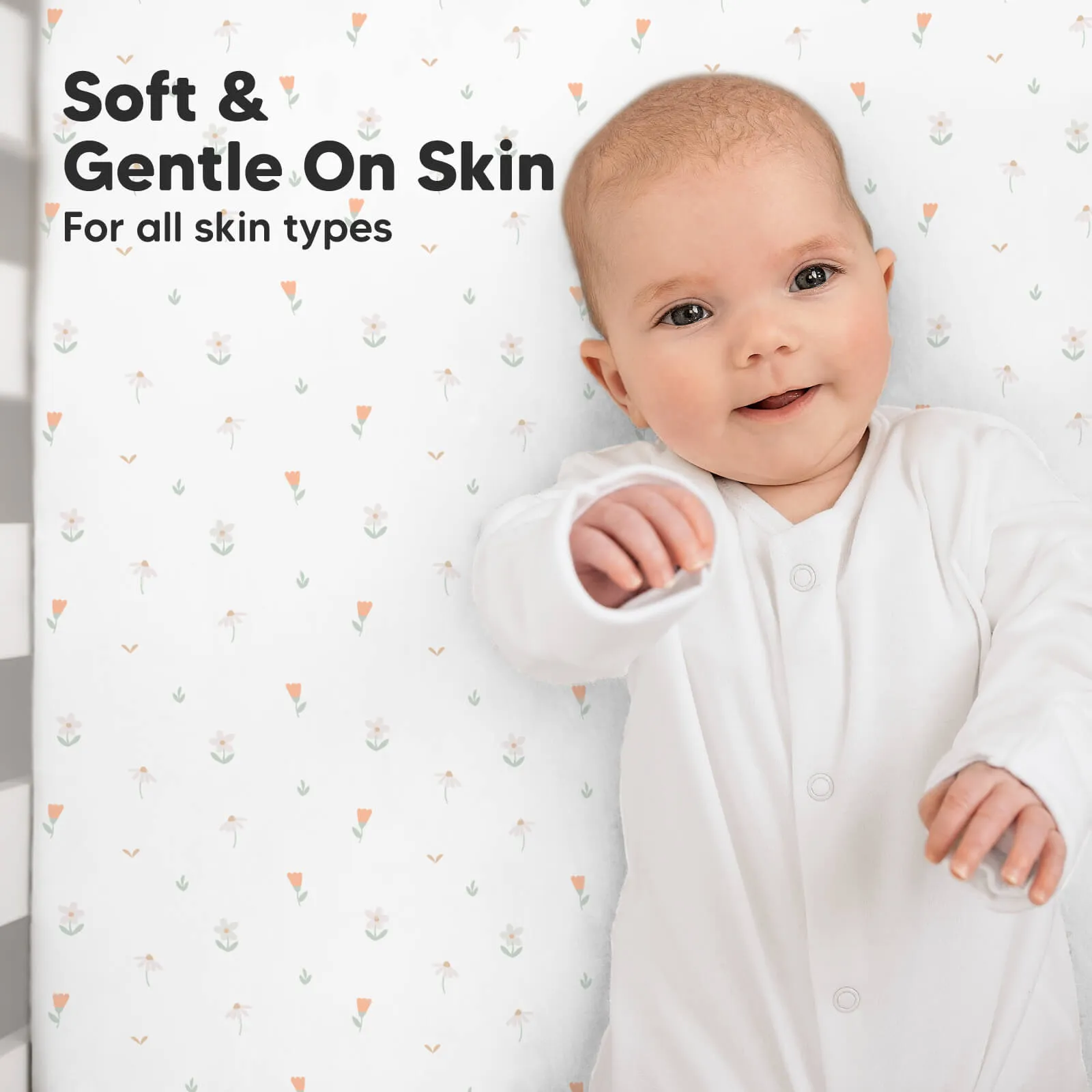Soothe Fitted Crib Sheet (Wildflowers)