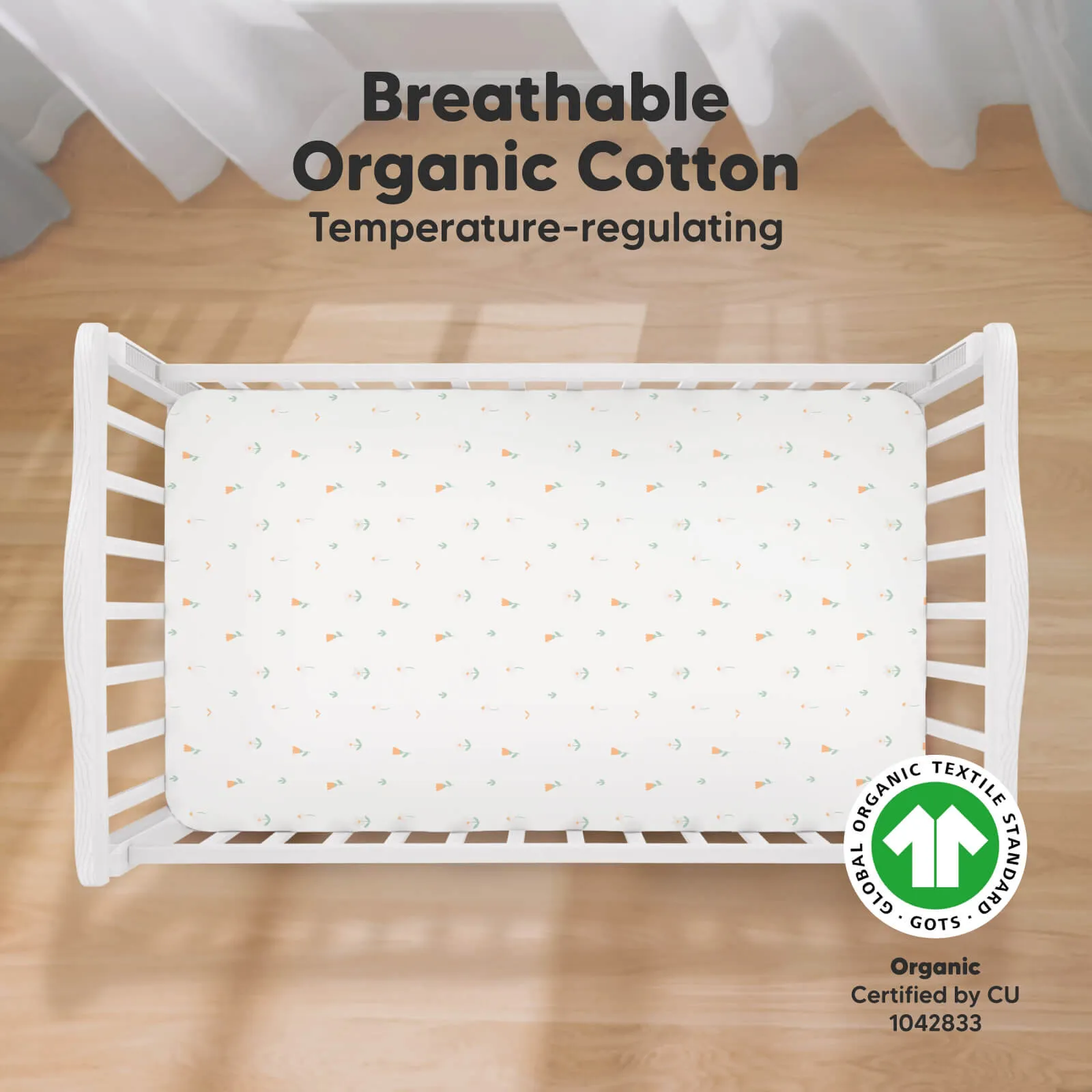 Soothe Fitted Crib Sheet (Wildflowers)