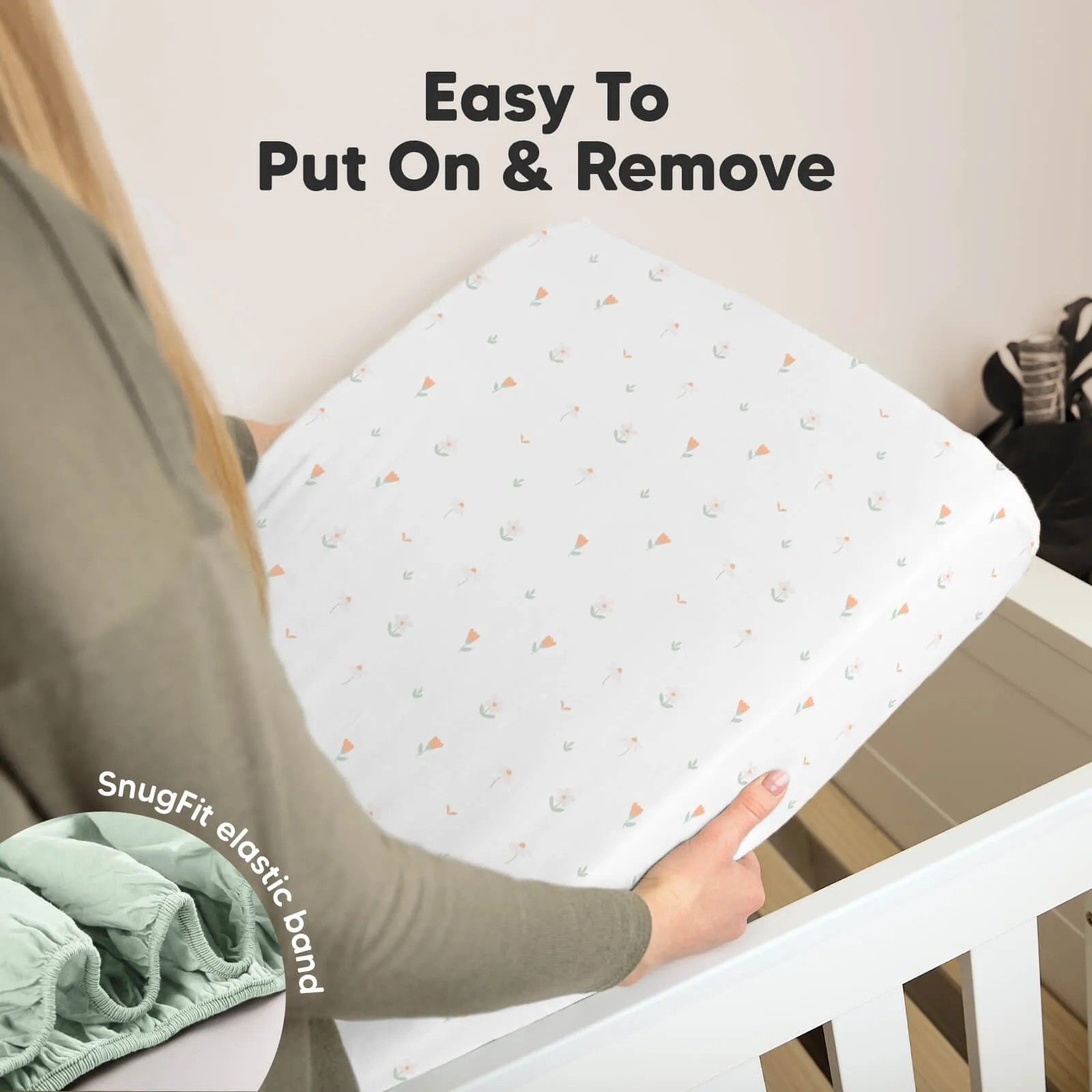 Soothe Fitted Crib Sheet (Wildflowers)