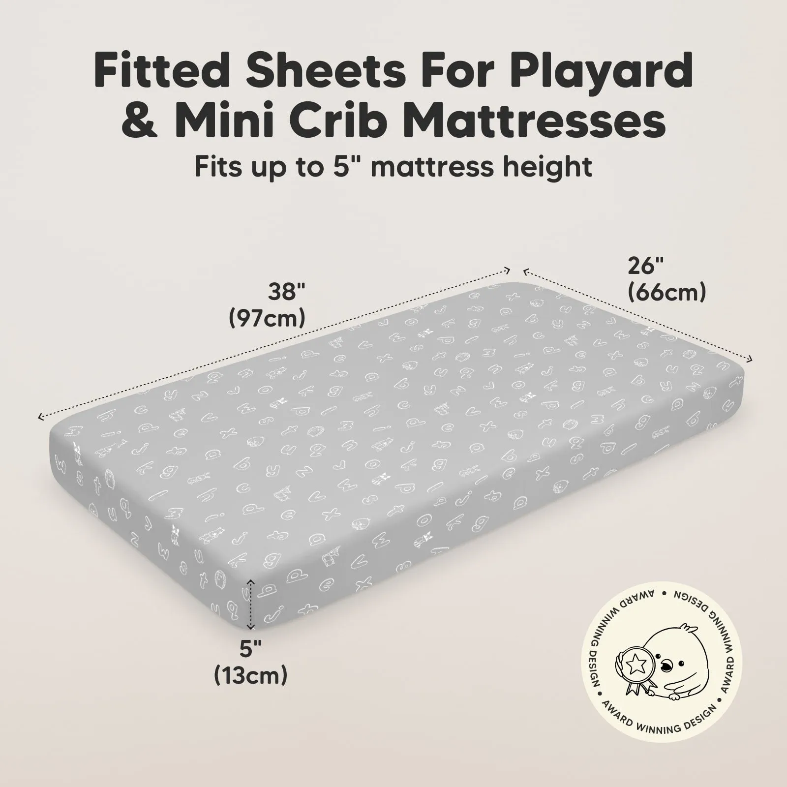 Soothe Fitted Mini Crib Sheet (ABC Land)