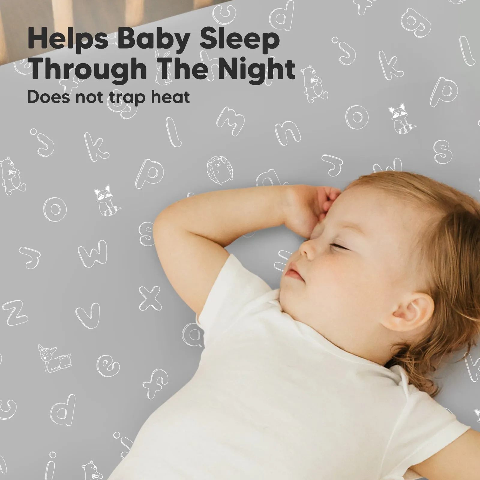Soothe Fitted Mini Crib Sheet (ABC Land)