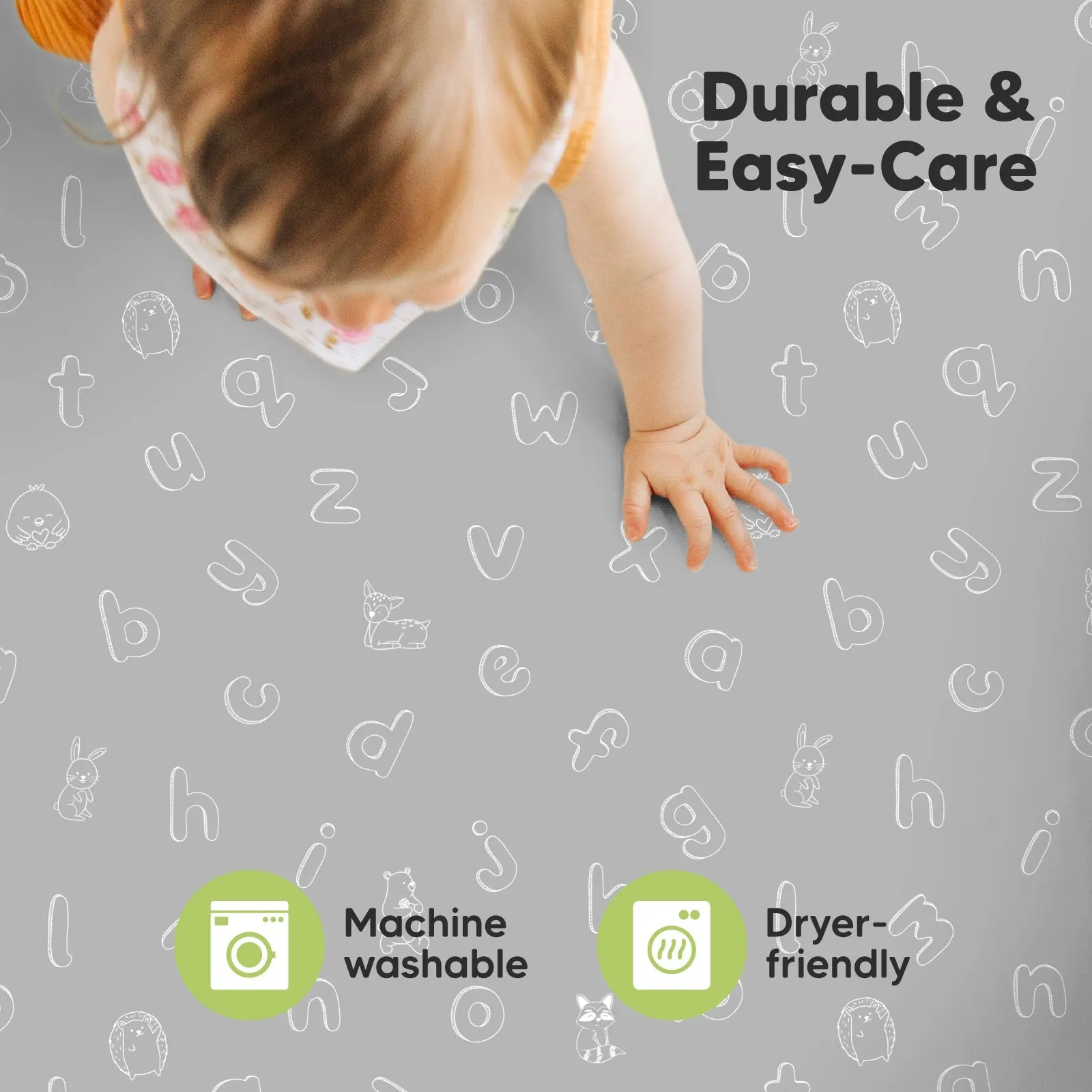 Soothe Fitted Mini Crib Sheet (ABC Land)