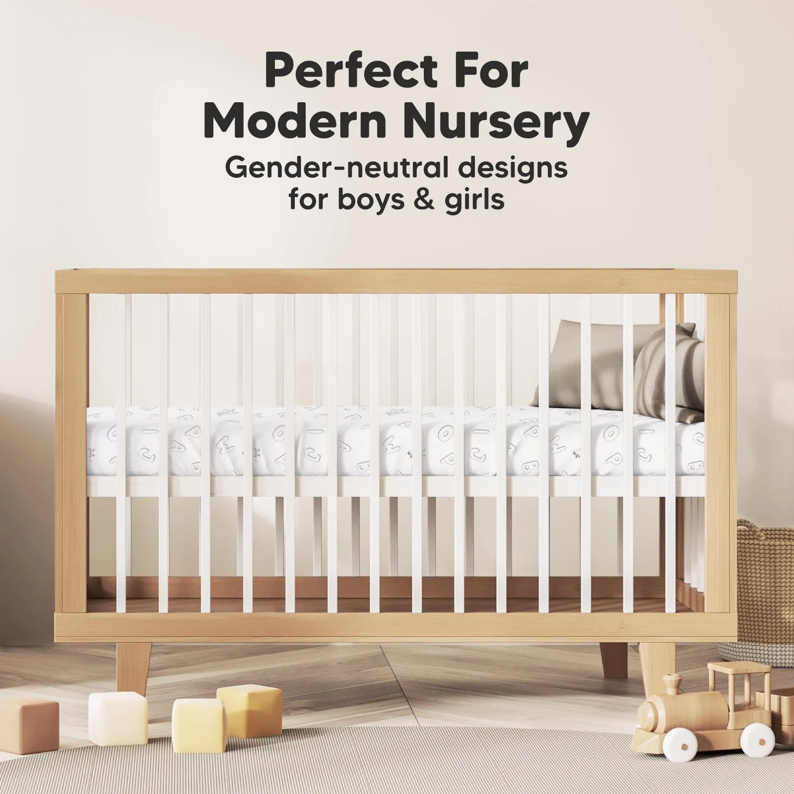 Soothe Fitted Mini Crib Sheet (ABC Land)