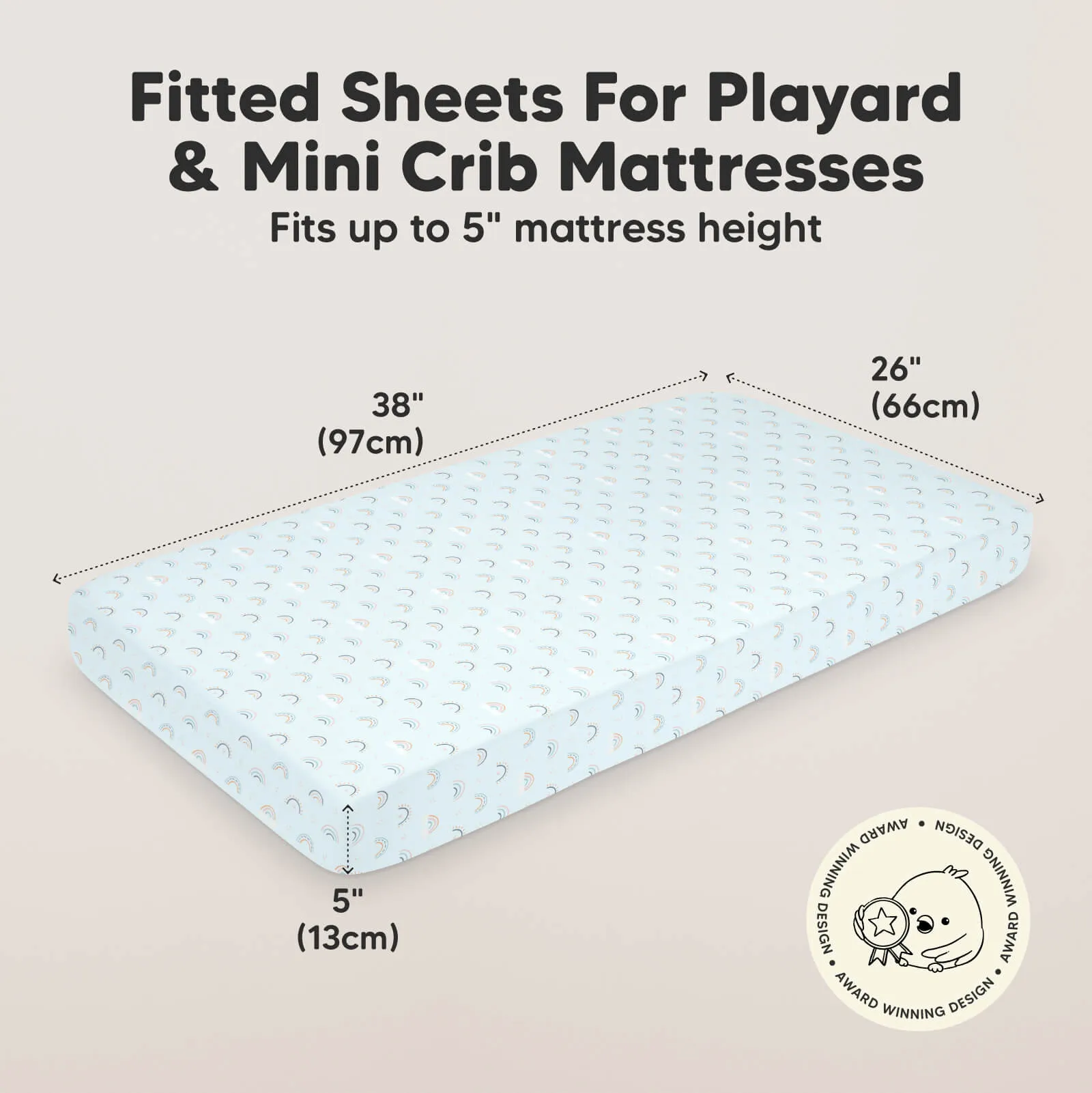 Soothe Fitted Mini Crib Sheet (Jolly Rainbow)