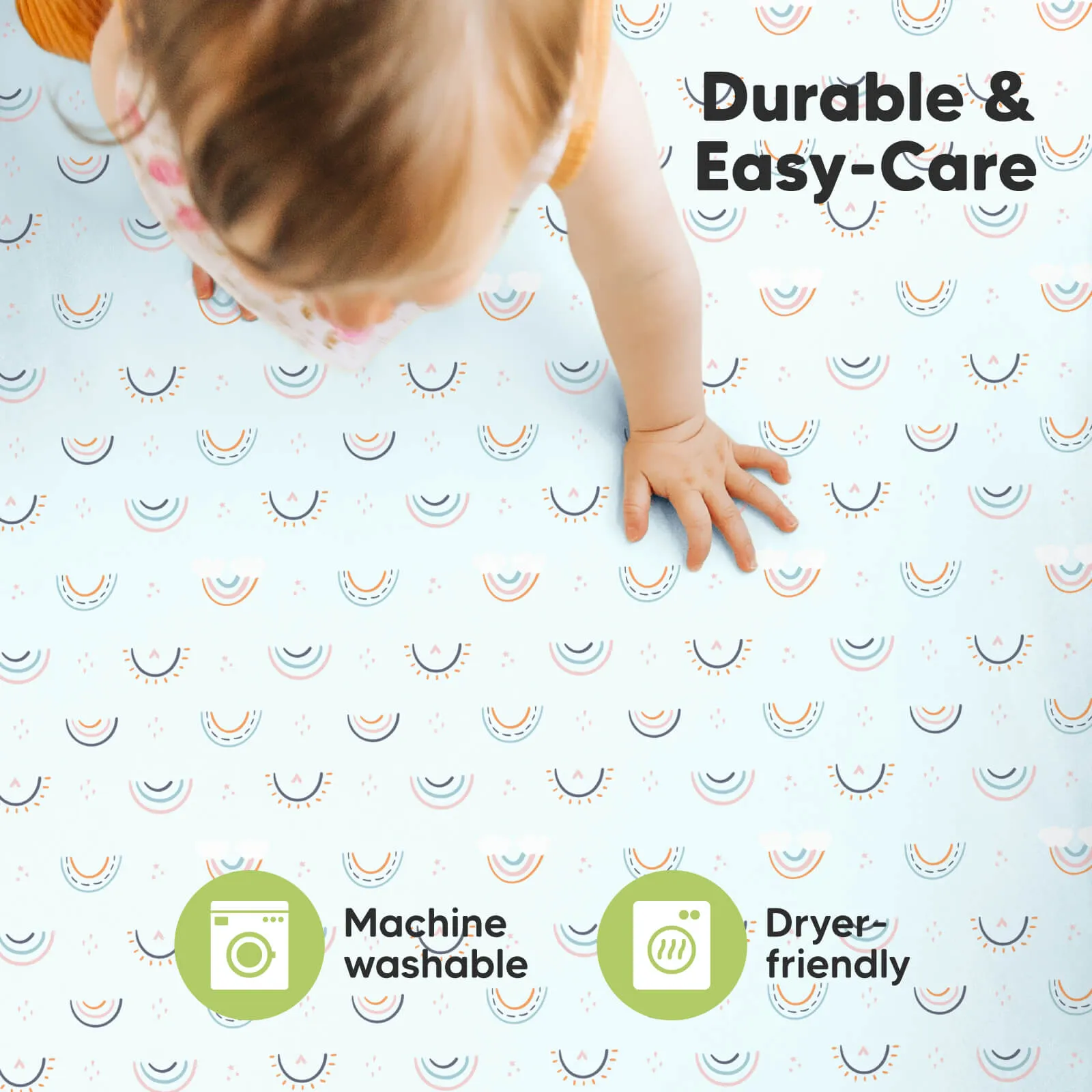Soothe Fitted Mini Crib Sheet (Jolly Rainbow)