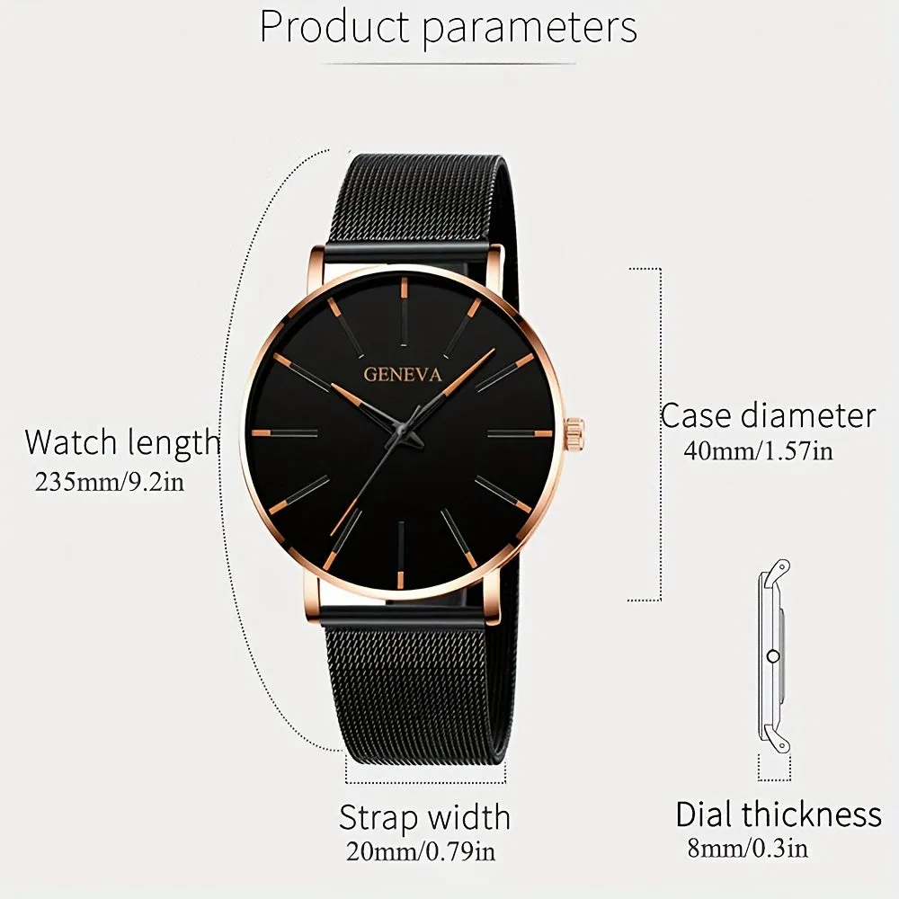 Stylish Mens Quartz Watch  Perfect Gift for Fashionable Men