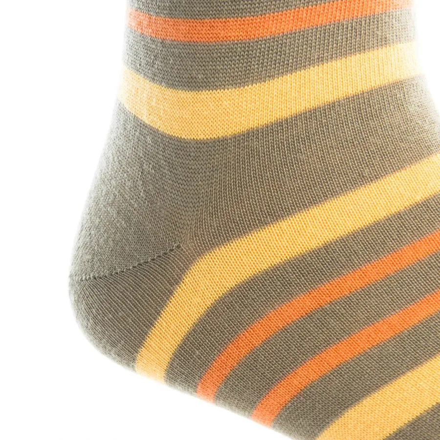 TAUPE DB STRIPE WOOL MC SOCK