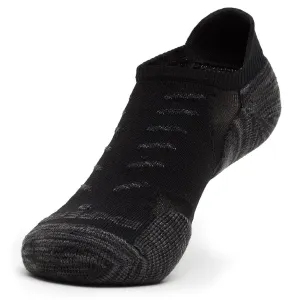 TECHFIT Light Cushion No Show Tab Rocket Grip Tennis Socks Black