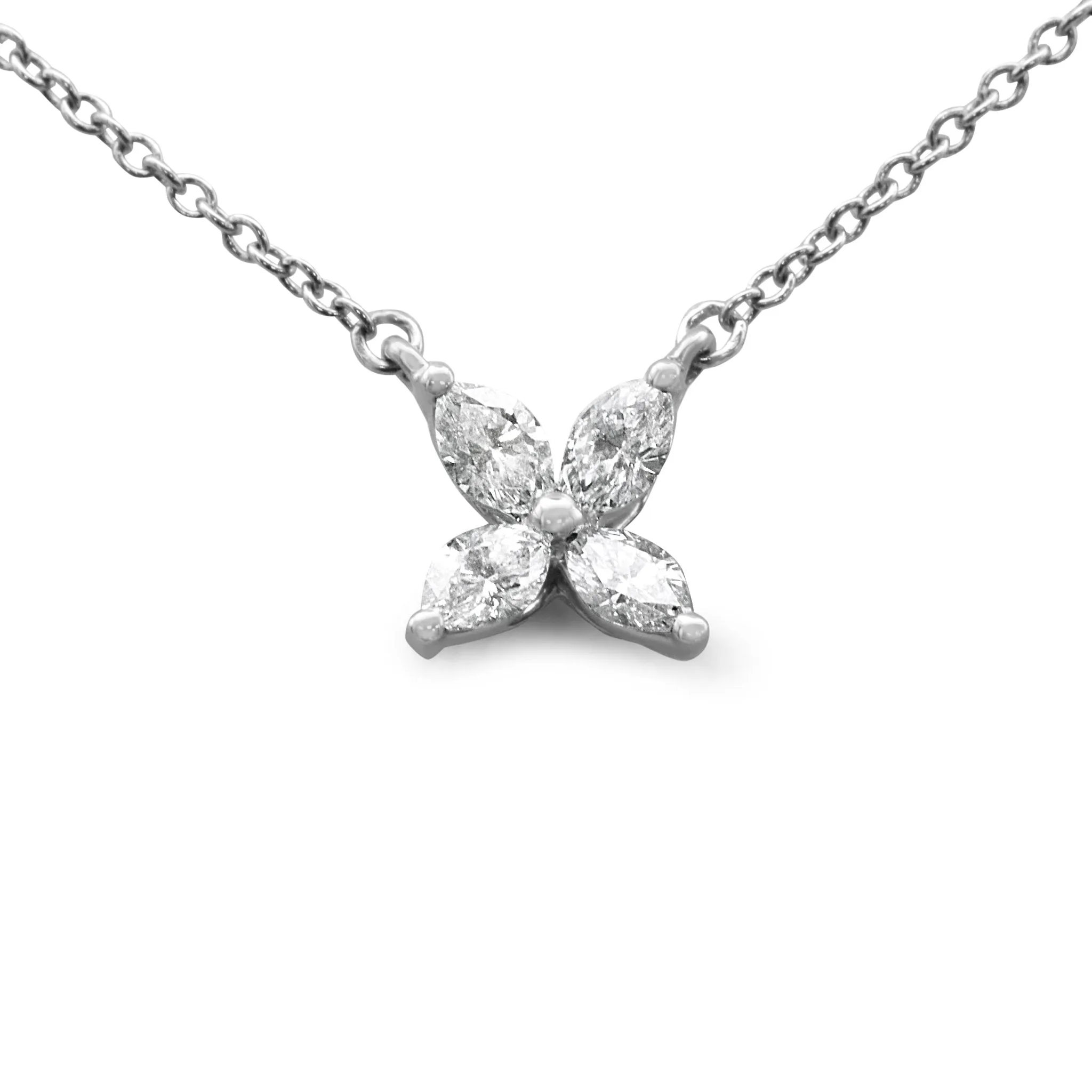 Tiffany Victoria Small Diamond Pendant On 16" Necklace - Platinum