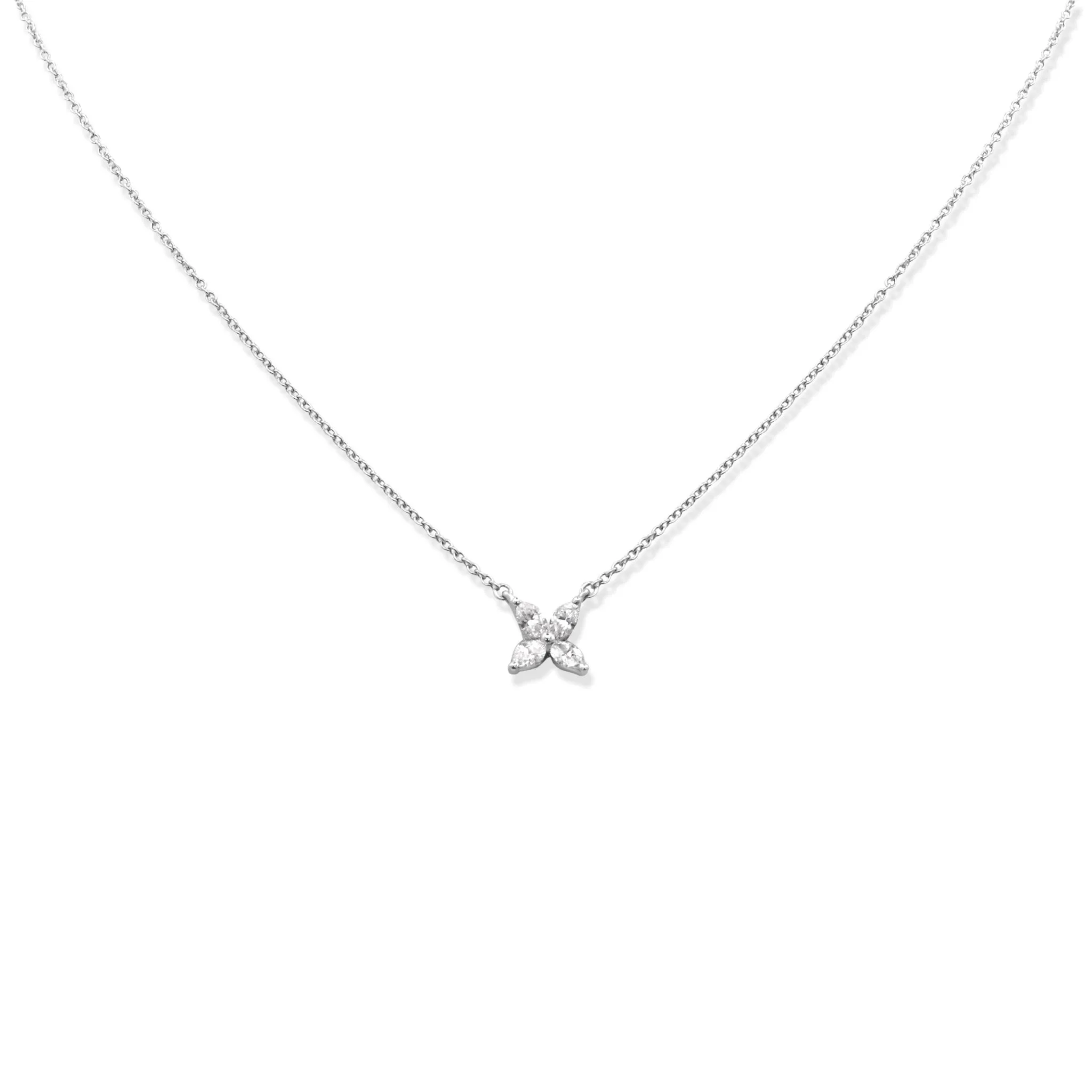 Tiffany Victoria Small Diamond Pendant On 16" Necklace - Platinum