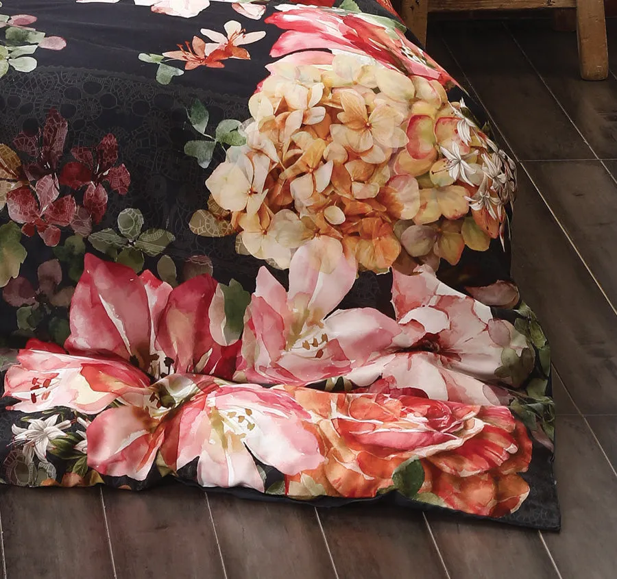 Valencia Quilt Cover Set Range Black
