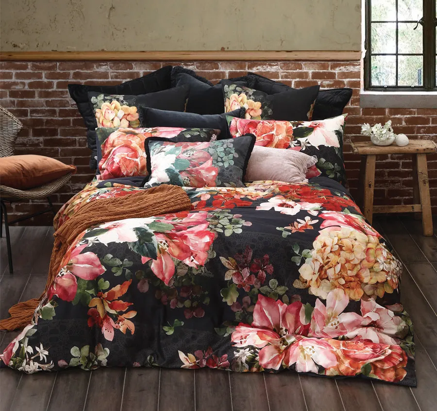 Valencia Quilt Cover Set Range Black