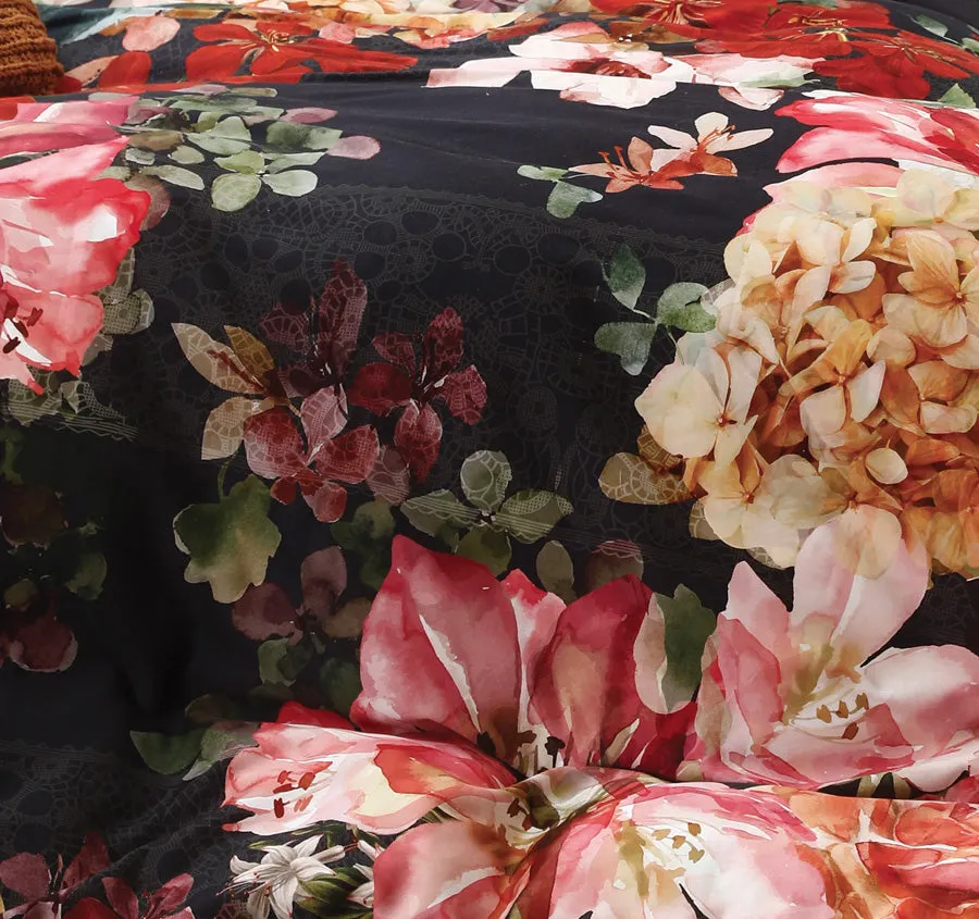 Valencia Quilt Cover Set Range Black
