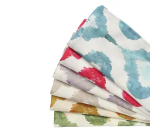 Watercolor Ikat Napkins, Set of 4
