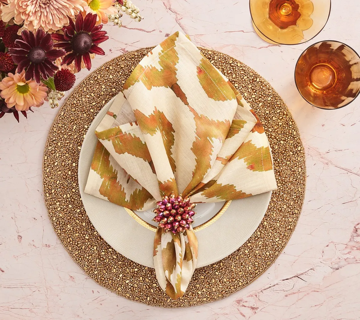 Watercolor Ikat Napkins, Set of 4